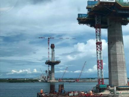 on-going construction of third cebu-mactan bridge